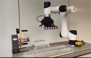 Test tube labeling robot